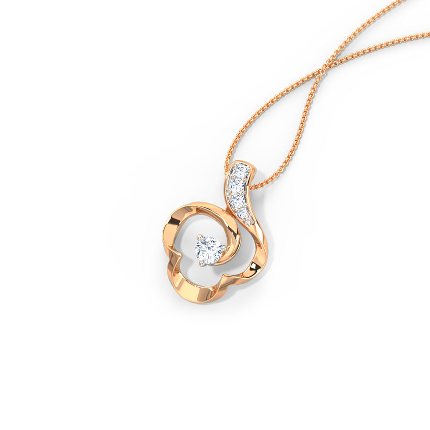 Twisted Floret  Diamond Pendant