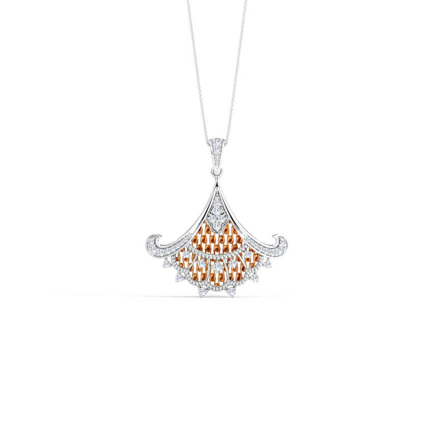 Diamond Pendants 14 Karat Two Tone Gold Berina Diamond Pendant