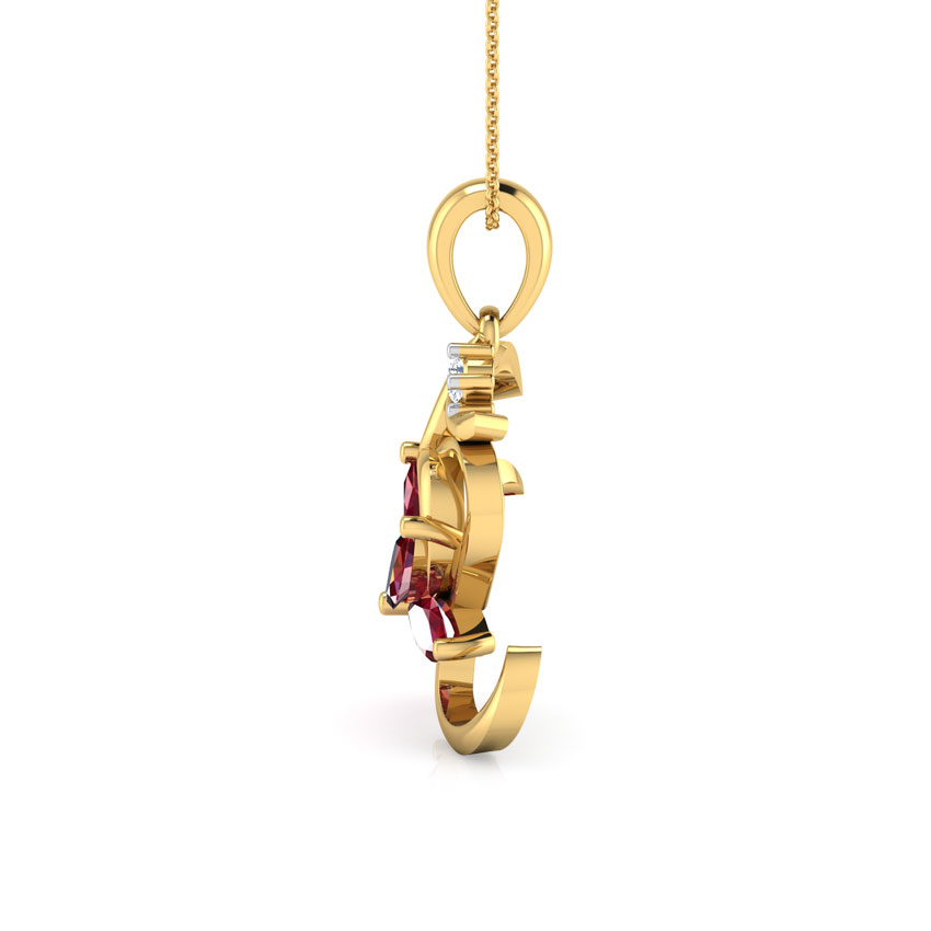 Floral Om Gemstone Pendant