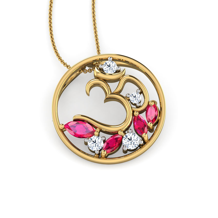 Circular Om Gemstone Pendant