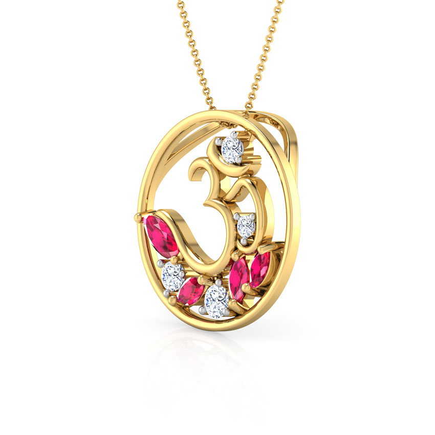 Circular Om Gemstone Pendant