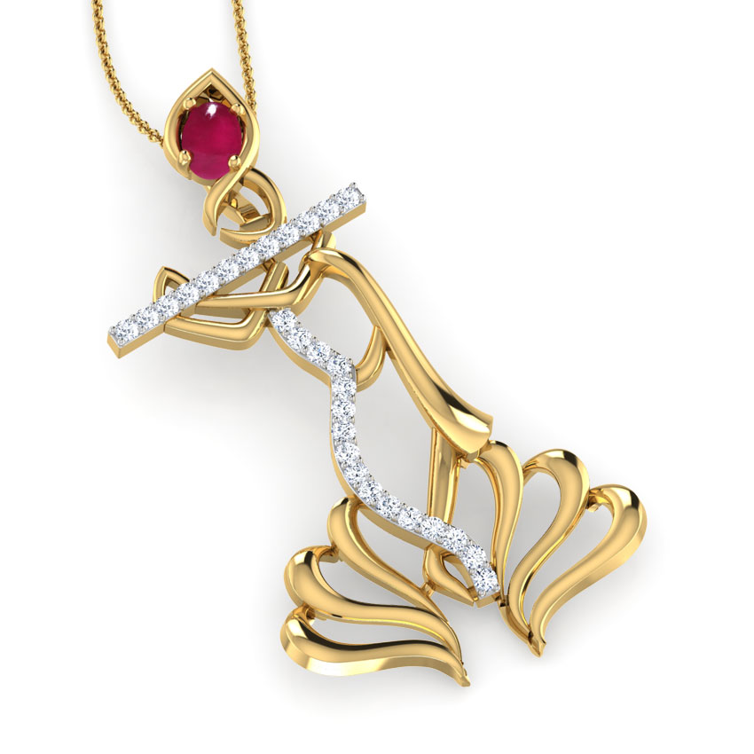 Shree Krishna Snake Gemstone Pendant