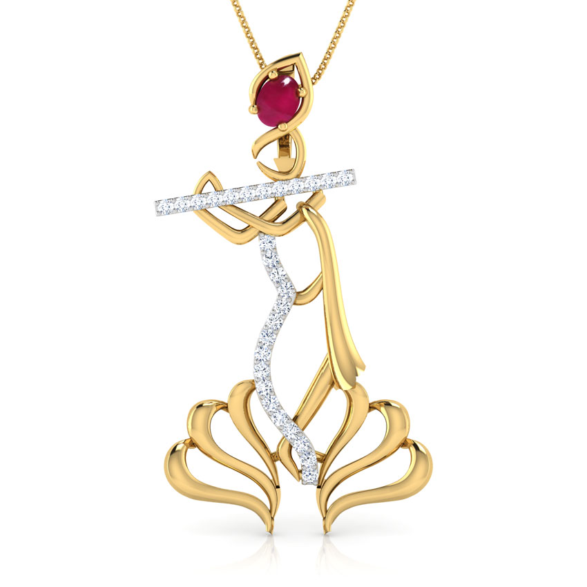 Shree Krishna Snake Gemstone Pendant