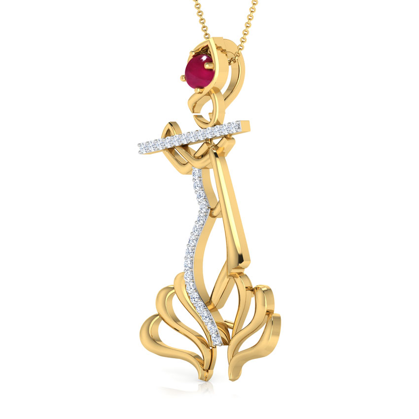 Shree Krishna Snake Gemstone Pendant