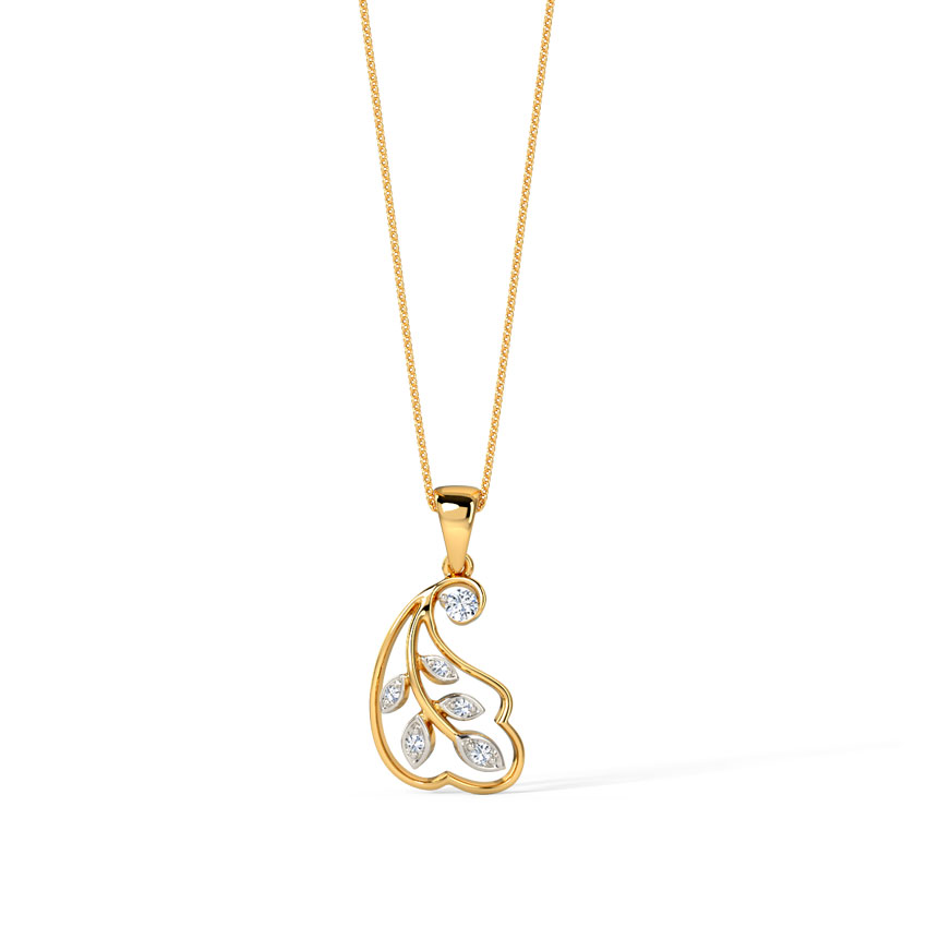 Diamond Pendants 14 Karat Yellow Gold Layla Luring Diamond Pendant
