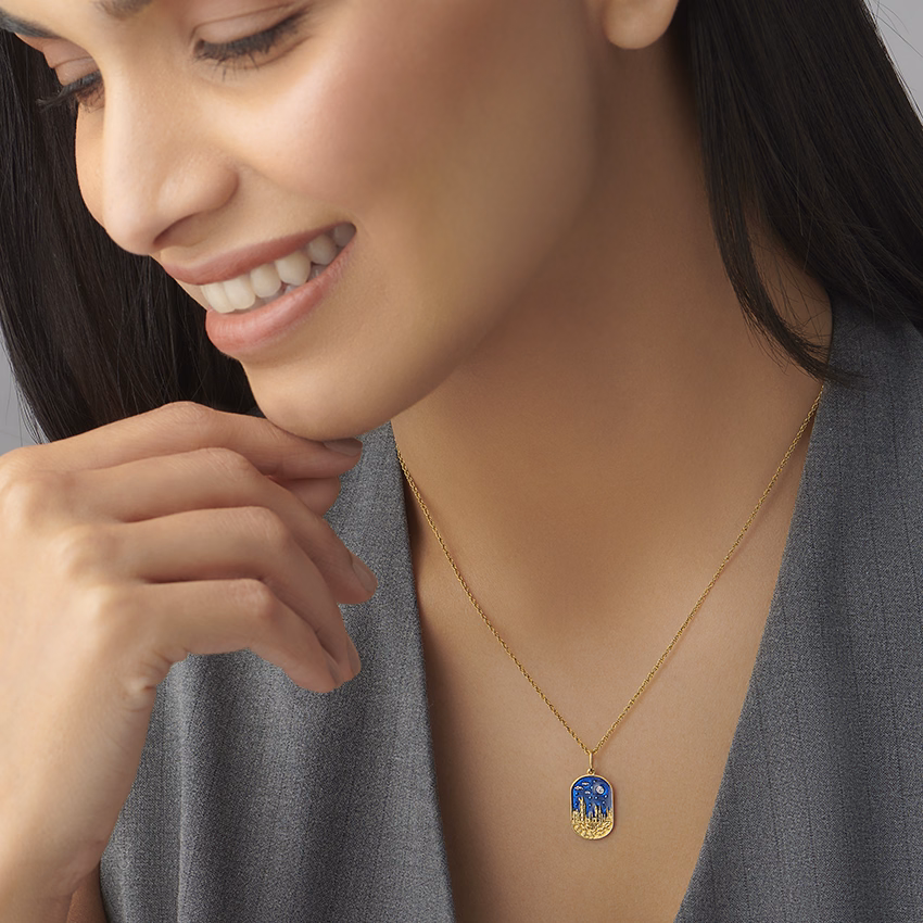 Diamond Pendants 14 Karat Yellow Gold Hogwarts Castle Pendant