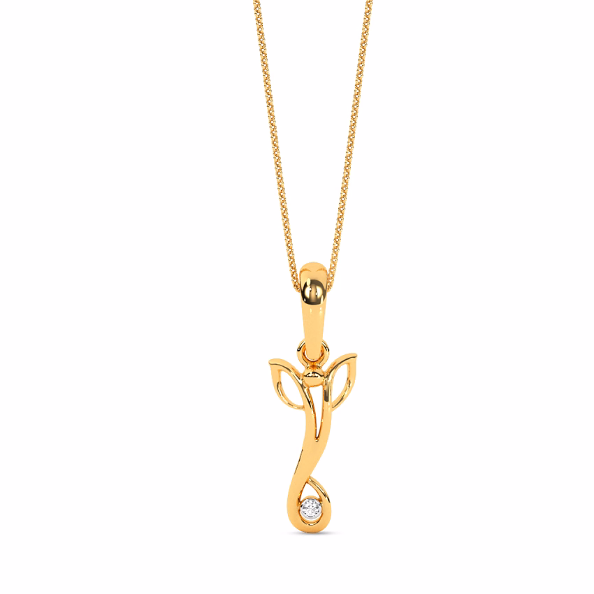 Diamond Pendants 9 Karat Yellow Gold Ganesha Diamond Pendant