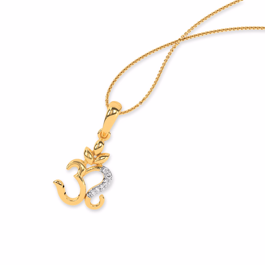 Diamond Pendants 9 Karat Yellow Gold Divine Om Diamond Pendant