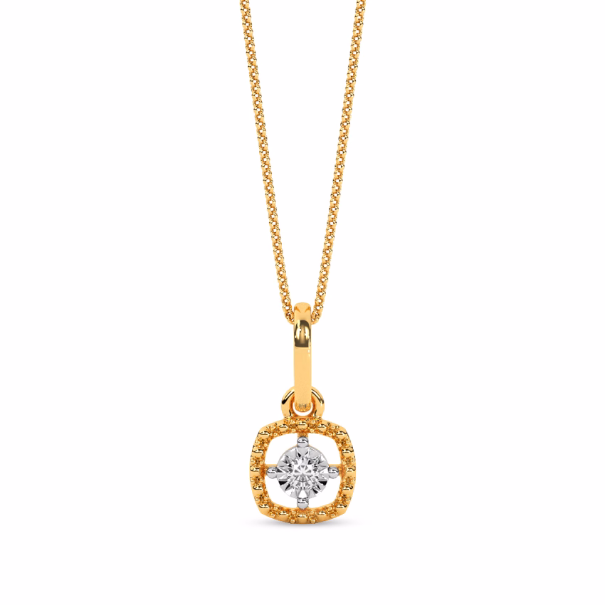 Diamond Pendants 9 Karat Yellow Gold Danity Quad Diamond Pendant