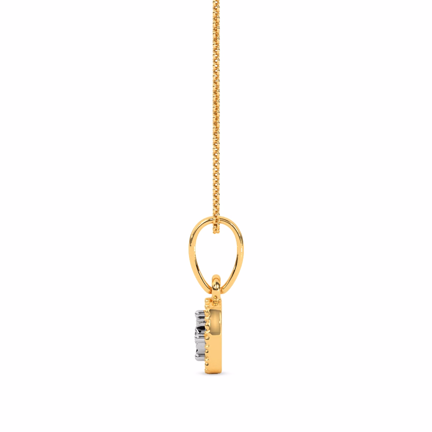 Diamond Pendants 9 Karat Yellow Gold Danity Quad Diamond Pendant