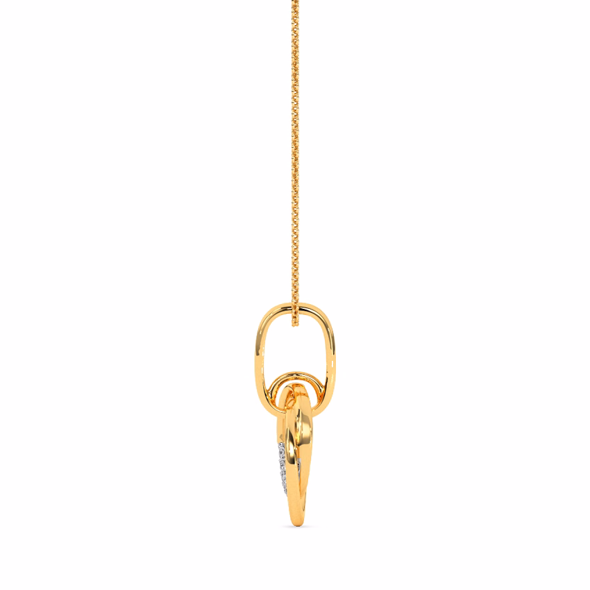Diamond Pendants 9 Karat Yellow Gold Cross Disc Diamond Pendant