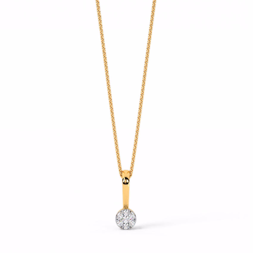 Diamond Pendants 9 Karat Yellow Gold Sphere Grids Diamond Pendant