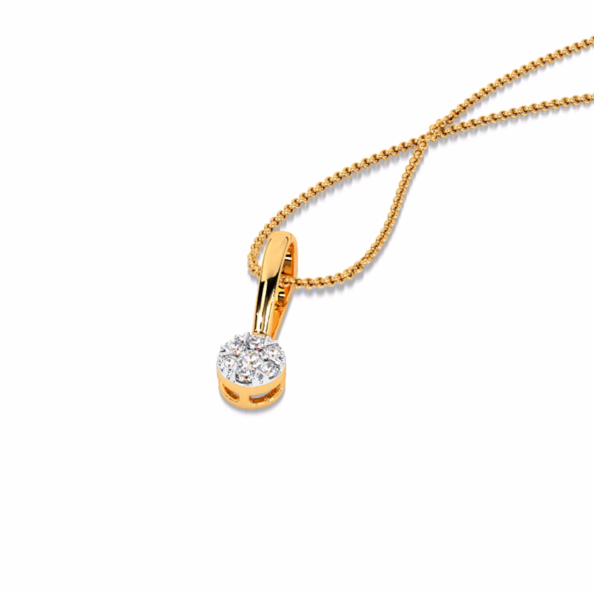 Diamond Pendants 9 Karat Yellow Gold Sphere Grids Diamond Pendant