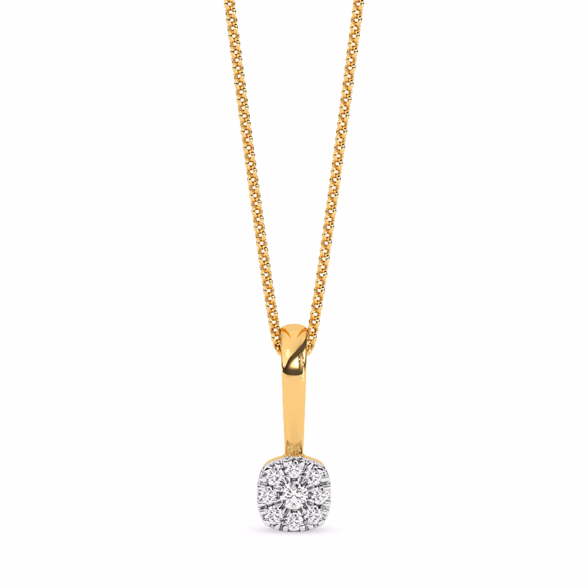 Diamond Pendants 9 Karat Yellow Gold Bold Slash Diamond Pendant