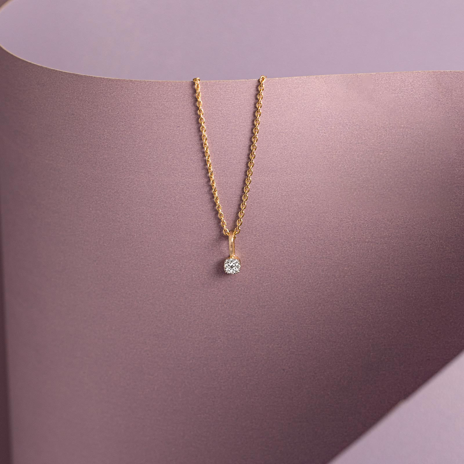 Diamond Pendants 9 Karat Yellow Gold Bold Slash Diamond Pendant