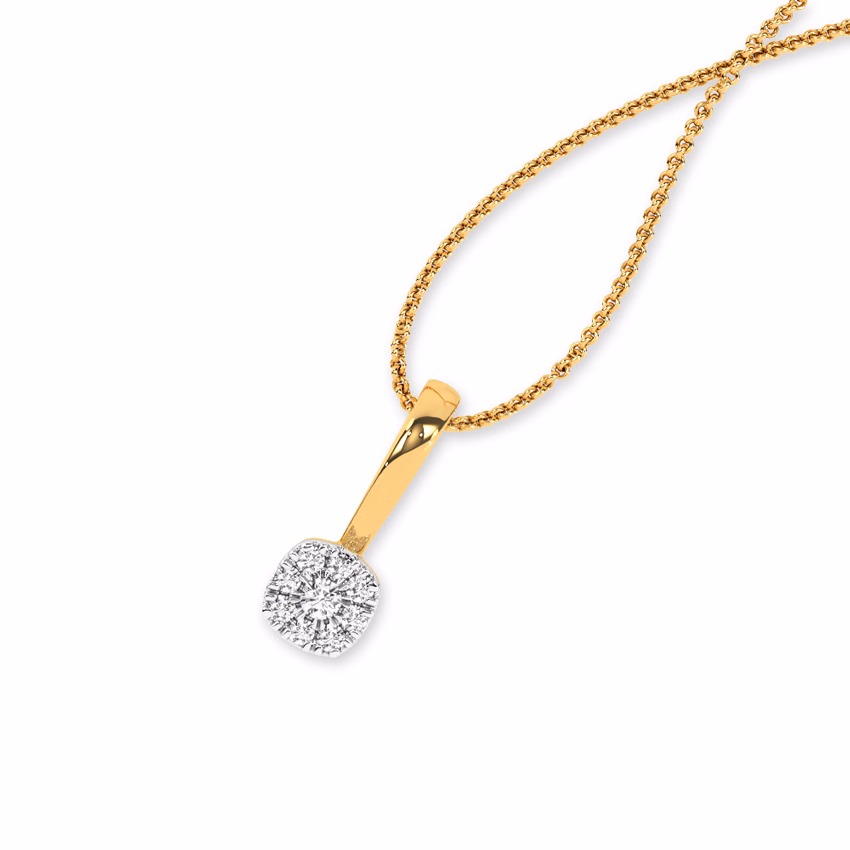 Diamond Pendants 9 Karat Yellow Gold Bold Slash Diamond Pendant