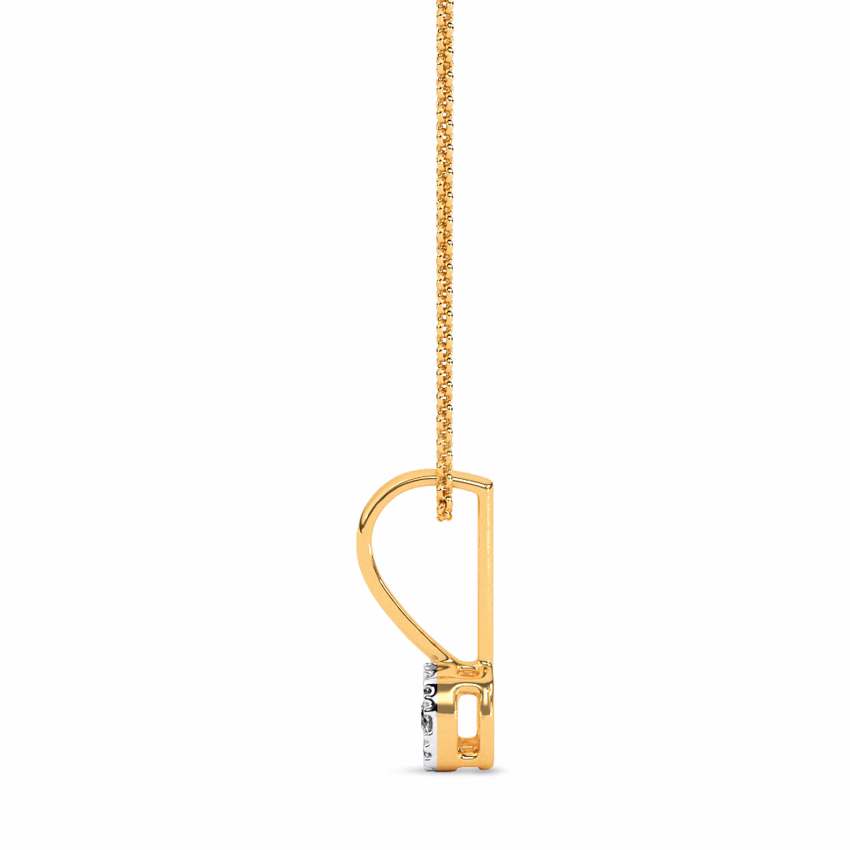 Diamond Pendants 9 Karat Yellow Gold Bold Slash Diamond Pendant
