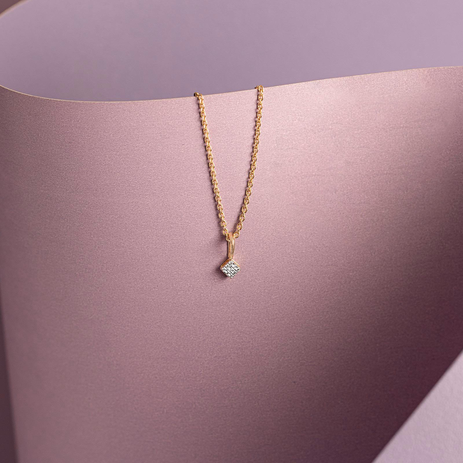 Diamond Pendants 9 Karat Yellow Gold Dazzling Delta Diamond Pendant
