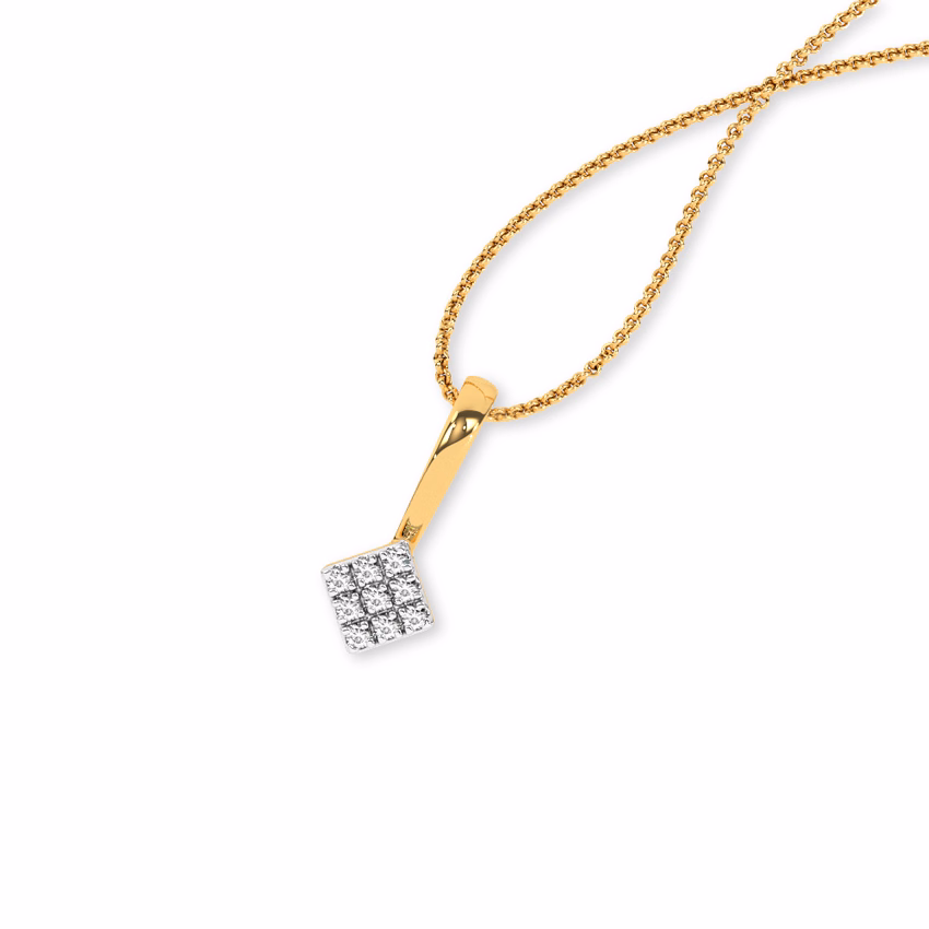 Diamond Pendants 9 Karat Yellow Gold Dazzling Delta Diamond Pendant