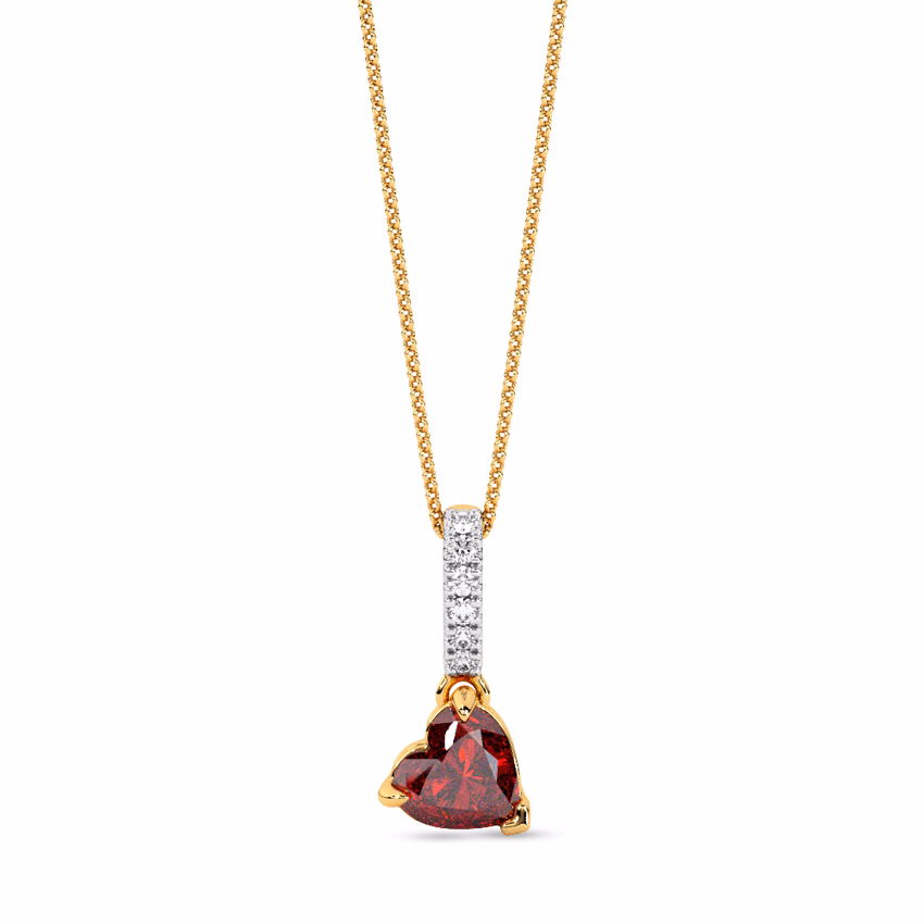 Diamond,Gemstone Pendants 9 Karat Yellow Gold Hearty Bliss Gemstone Pendant