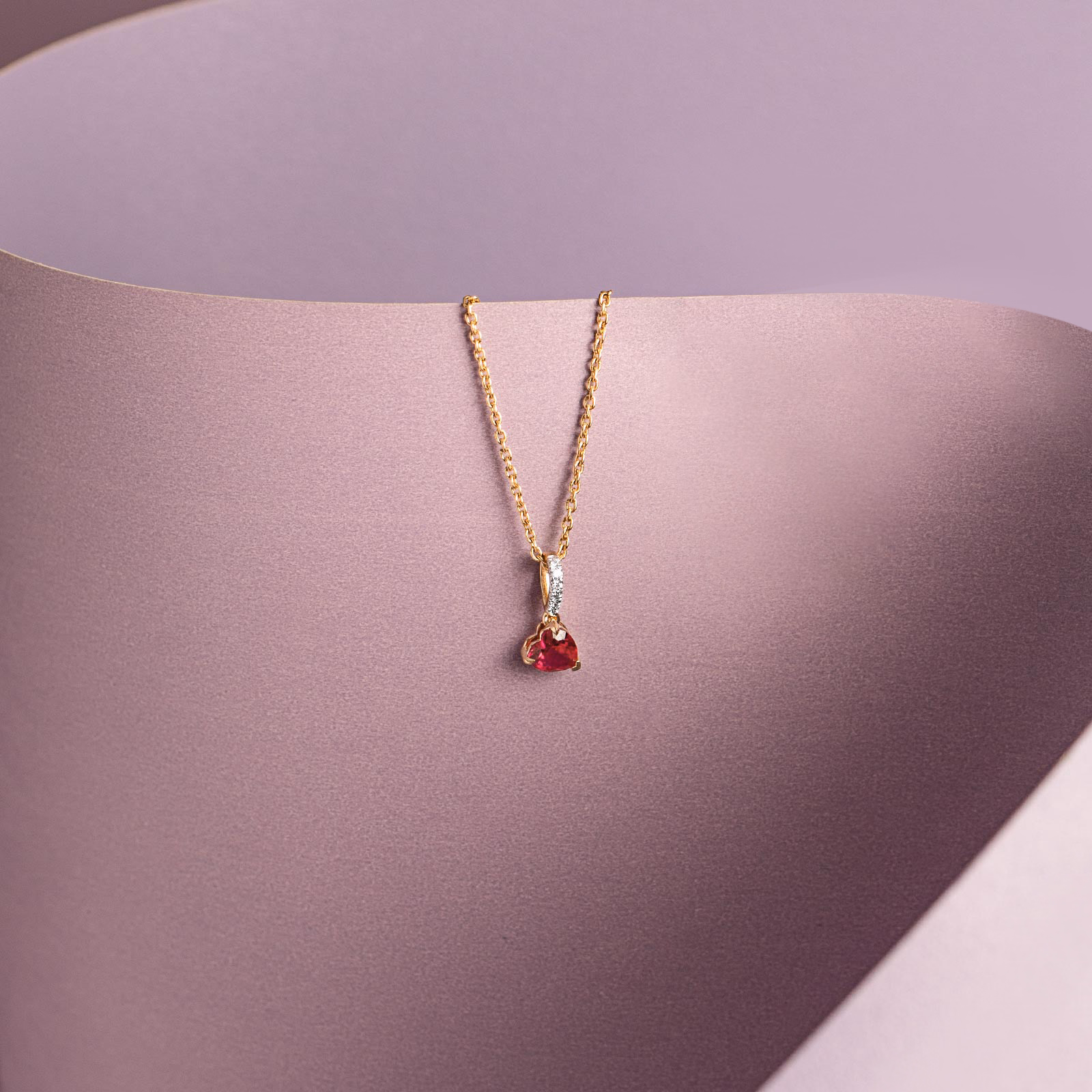 Diamond,Gemstone Pendants 9 Karat Yellow Gold Hearty Bliss Gemstone Pendant