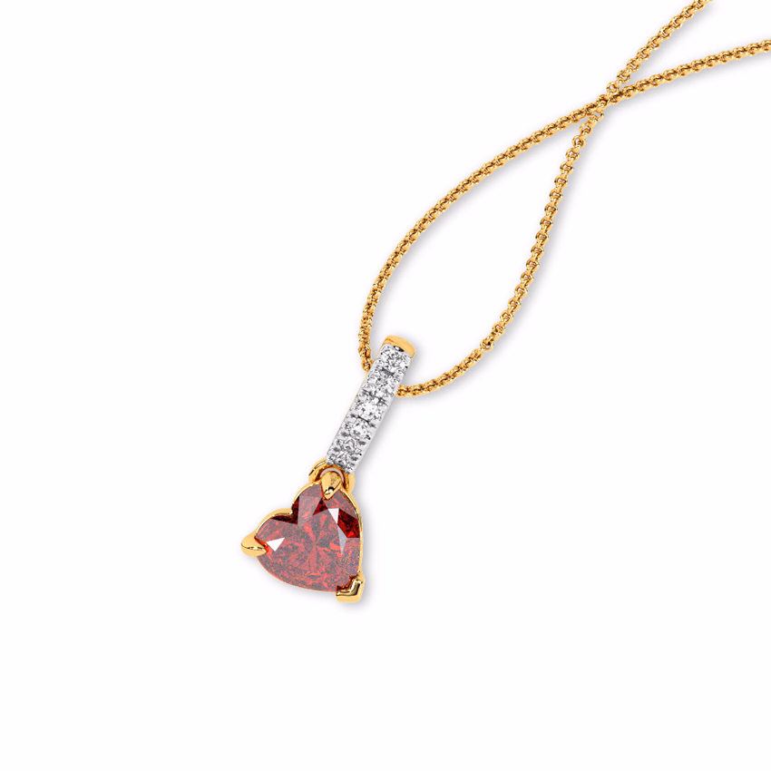Diamond,Gemstone Pendants 9 Karat Yellow Gold Hearty Bliss Gemstone Pendant
