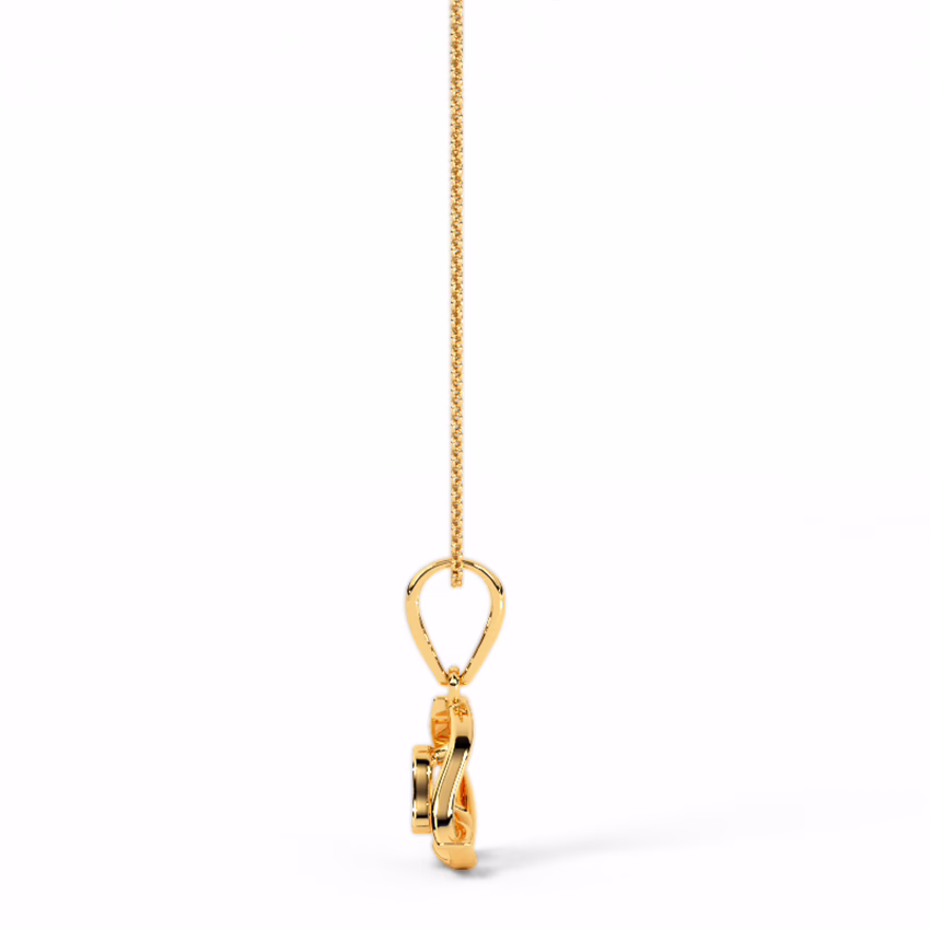 Diamond Pendants 9 Karat Rose Gold Swirl Triangle 9KT Diamond Pendant