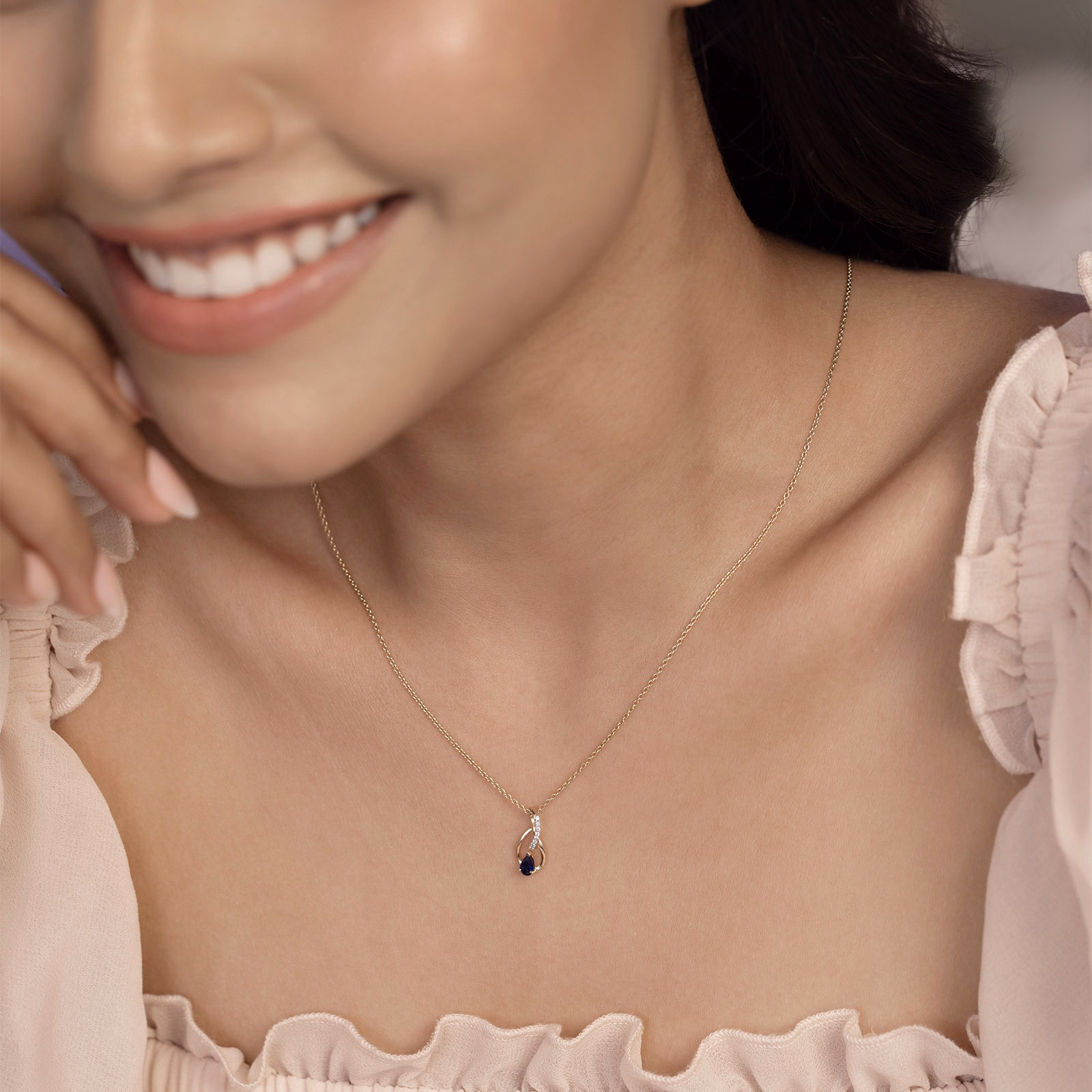 Diamond,Gemstone Pendants 9 Karat Yellow Gold Bluejay Gemstone Pendant