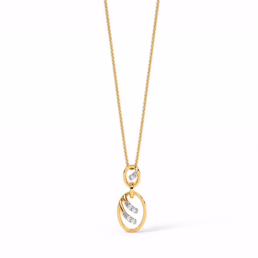 Diamond Pendants 9 Karat Yellow Gold Ovita Diamond Pendant