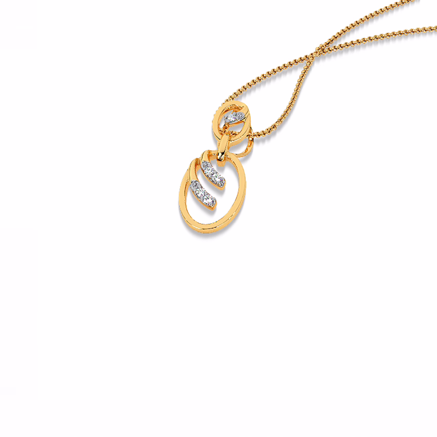 Diamond Pendants 9 Karat Yellow Gold Ovita Diamond Pendant