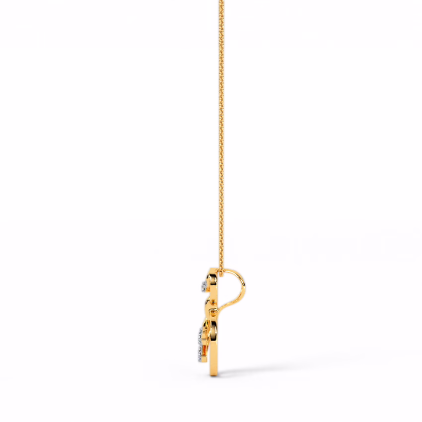Diamond Pendants 9 Karat Yellow Gold Ovita Diamond Pendant