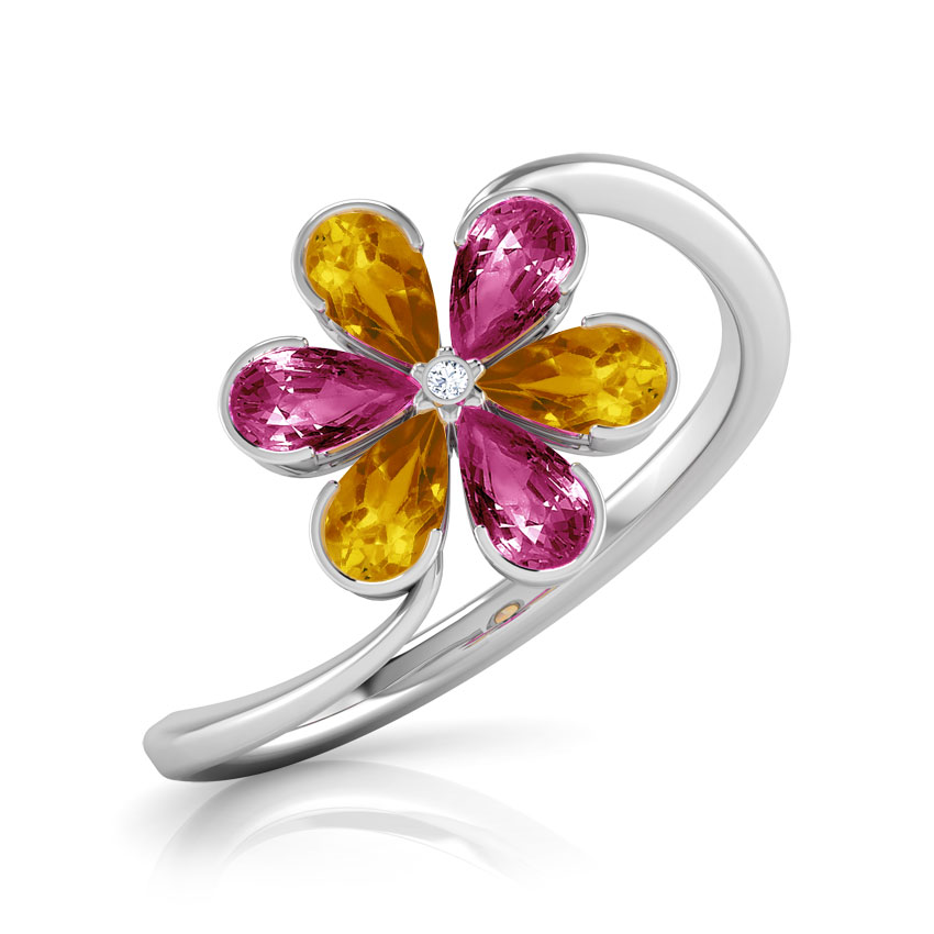 Full Bloom Yellow and Pink Ring