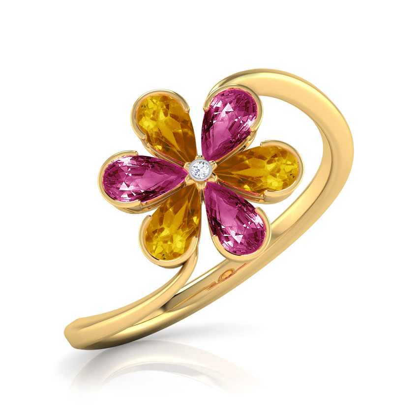Full Bloom Yellow and Pink Ring