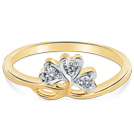 Love Triad Diamond (0.08 ct) Ring, 18K Yellow Gold.