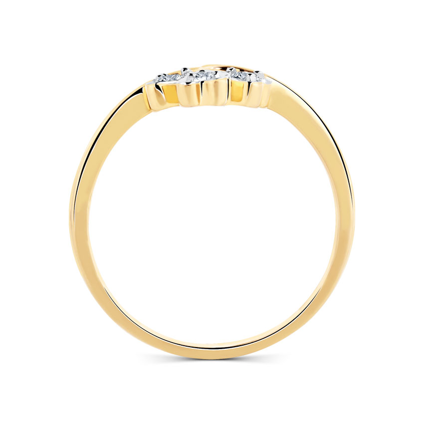 Love Triad Diamond (0.08 ct) Ring, 18K Yellow Gold.