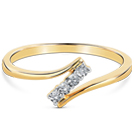 Oblique Trance Diamond (0.08 ct) Ring, 18K Yellow Gold.