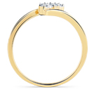 Oblique Trance Diamond (0.08 ct) Ring, 18K Yellow Gold.
