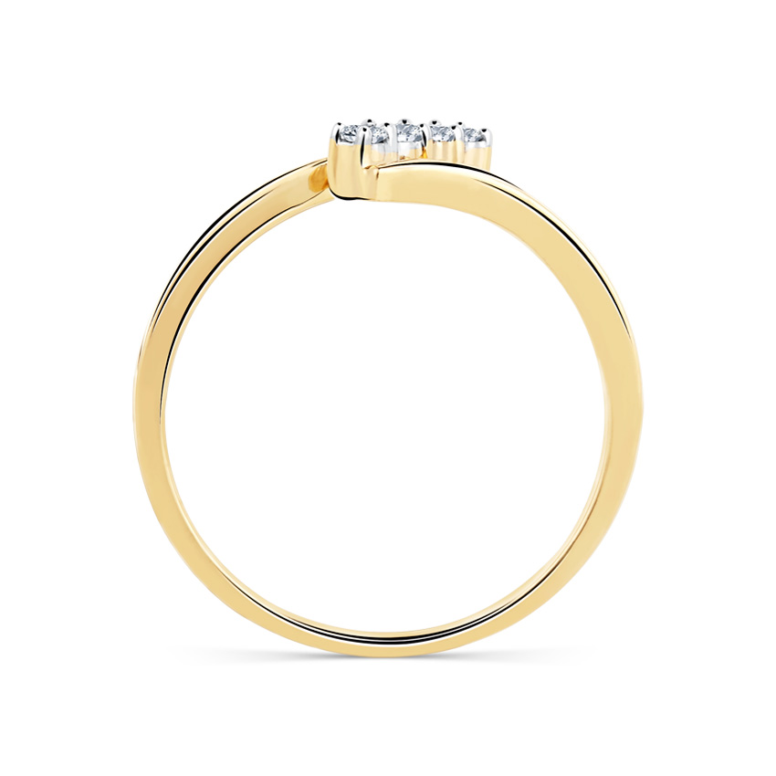 Oblique Trance Diamond (0.08 ct) Ring, 18K Yellow Gold.