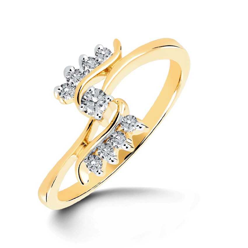 Promise Clasp Diamond (0.18 ct) Ring, 18K Yellow Gold. Promise Clasp Diamond (0.18 ct) Ring, 18K Yellow Gold.