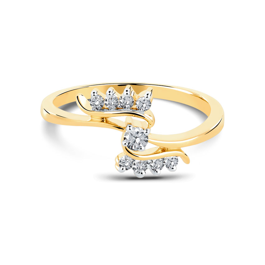 Promise Clasp Diamond (0.18 ct) Ring, 18K Yellow Gold. Promise Clasp Diamond (0.18 ct) Ring, 18K Yellow Gold.