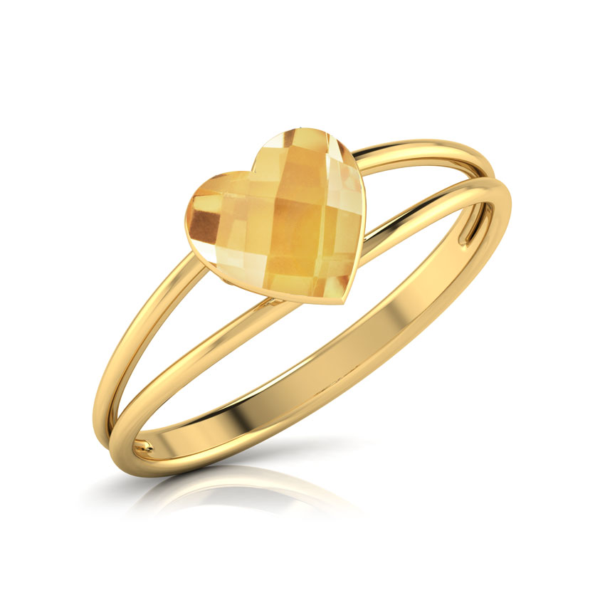 Blazing Citrine Heart Ring