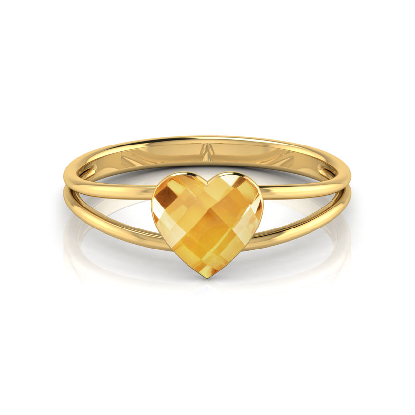 Blazing Citrine Heart Ring