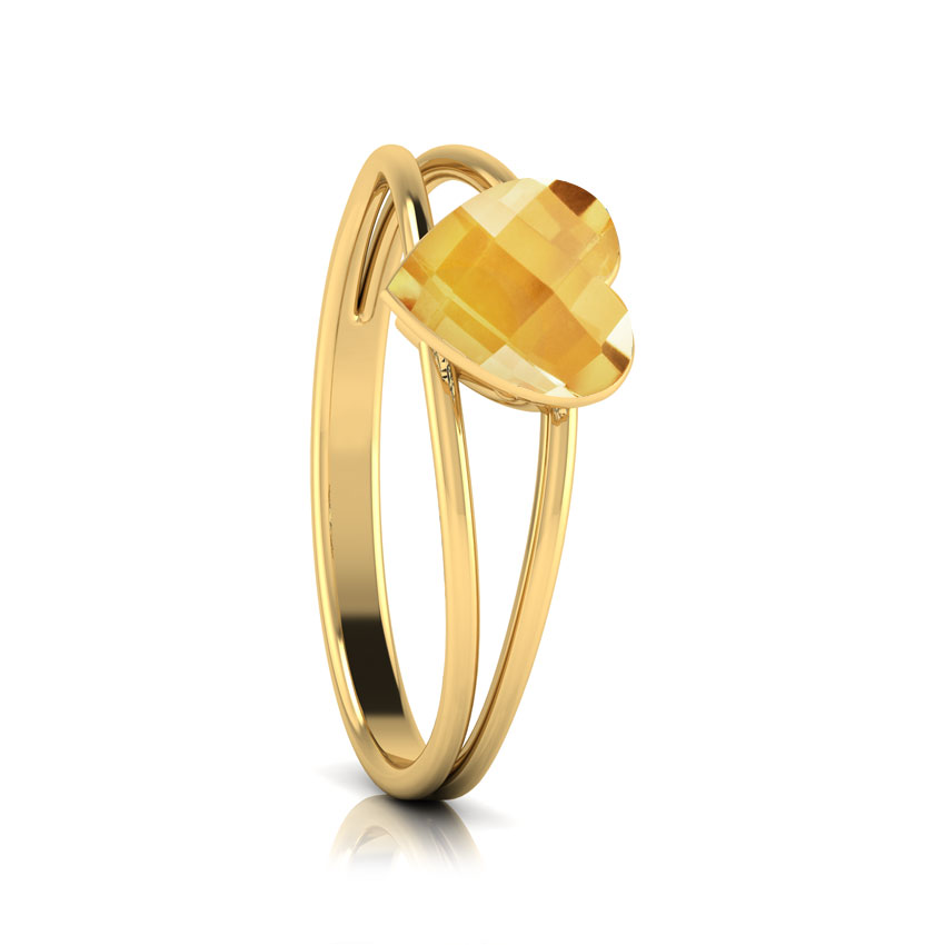 Blazing Citrine Heart Ring