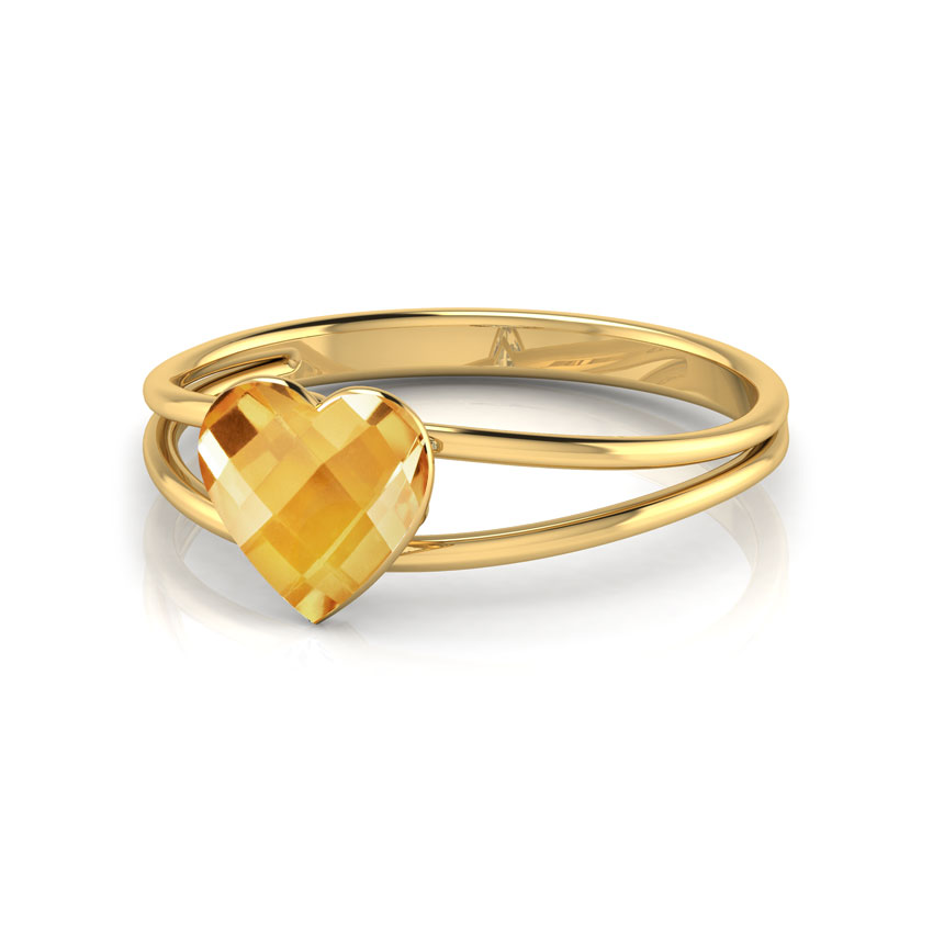 Blazing Citrine Heart Ring