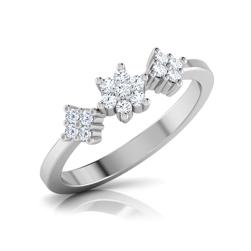 Diamond Rings 18 Karat White Gold Dazzle Burst Diamond Ring