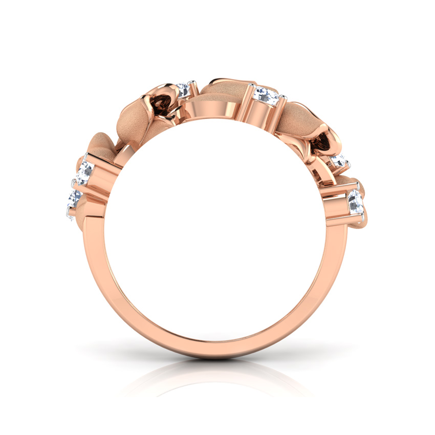 Diamond Rings 18 Karat Rose Gold Tulip Ring