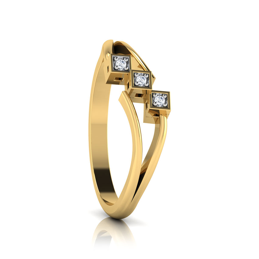 Diamond Rings 18 Karat Yellow Gold Trine Diamond Ring