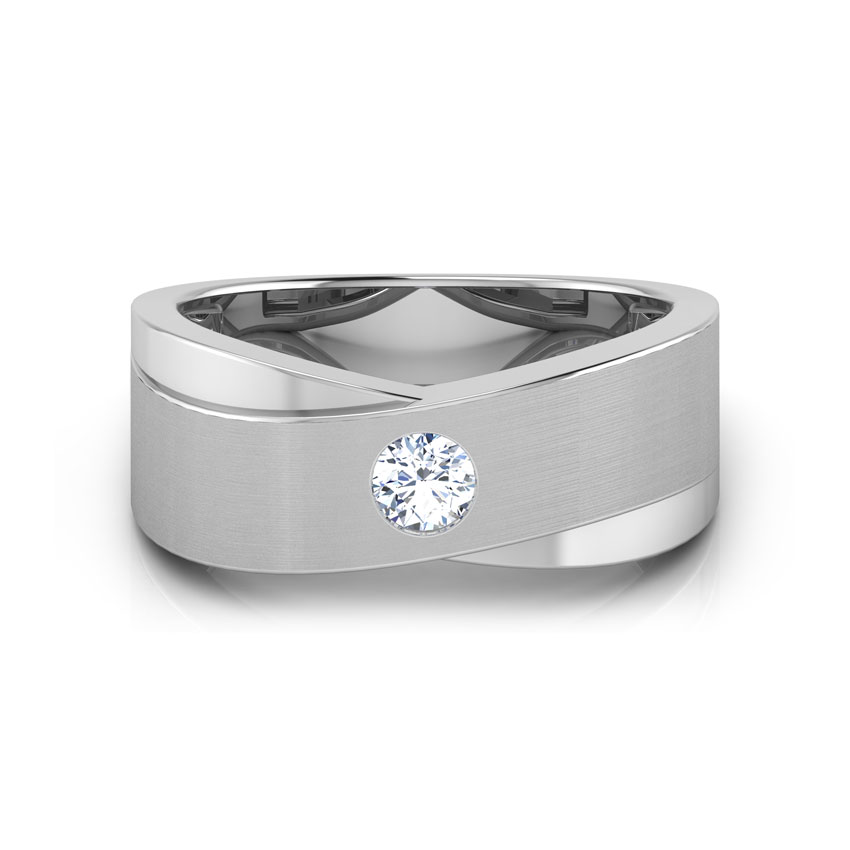 Diamond Rings 18 Karat White Gold Forever Diamond Ring for Men