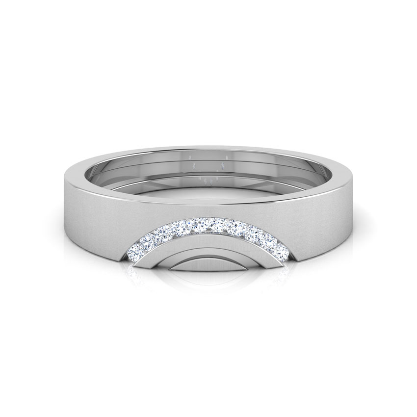 Diamond Rings 18 Karat White Gold Venero Ring for Men