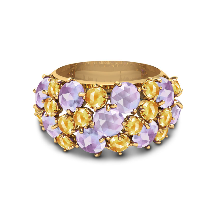 Glam Amethyst & Citrine Ring